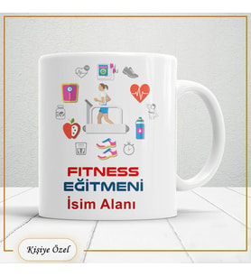 Fitness Eğitmenlerine Özel İsim Yazılabilir Kupa Bardak – Kişiye Özel Meslek Temalı Hediye-126