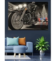 Vintage Motor Kullanan Ölü Bedenler İllüstrasyonu Dekoratif Kanvas - Mdf Ahşap Tablo