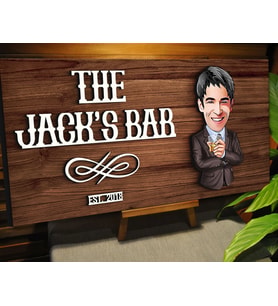 BK Gift Kişiye Özel Karikatürlü Kabartma Tasarım Ceviz Ahşap Bar Tabelası, Home Bar Tabela, Rustik Ev Dekorasyonu, Duvar Dekoru-9
