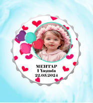 Kişiye Özel Balonlu Resimli İsimli Kalp Desenli Kapak Magnet Açacak