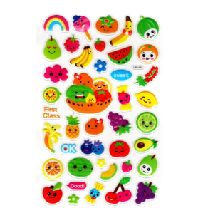 Sticker Kabartmalı Stiker Defter, Planlayıcı Etiket (lxk-001) - 22X14 cm - Kawaii Meyveler