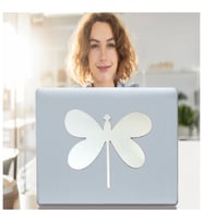 DEFTER STİCKER,LAPTOP STİCKER  AYNALI  KELEBEK ŞEKİLLİ 20X13X0,6CM