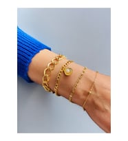 Altın Kaplama 4'Lü Kombin Bileklik Seti Gold Renk Zincir Bilezik Künye