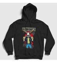 Presmono Unisex Siyah Gabba Ramones Kapüşonlu Sweatshirt 169583tt