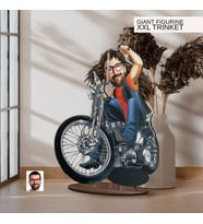 BK Gift Kişiye Özel Erkek Motorcu Karikatürlü Büyük Boy Ahşap Biblo-5, Arkadaşa Hediye , Sevgiliye Hediye, Kişiye Özel Biblolar