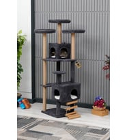 Çok Katlı Yıkanabilir Kedi Tırmalama Ve Oyun Evi - Tokyo (Antrasit)