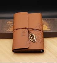Büyük Boy Deri Kaplı Nostaljik Ajanda - Defter Taba Rengi