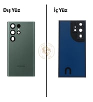 Samsung S22 Ultra Yeşil Arka Pil Kapağı Batarya Kapağı Lazer Kesim Back Cover