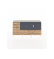 Arges Konsol 4 Raflı 6 Çekmeceli 3 Kapaklı 176x30x99 Aytaşı-Antrasit/Çam