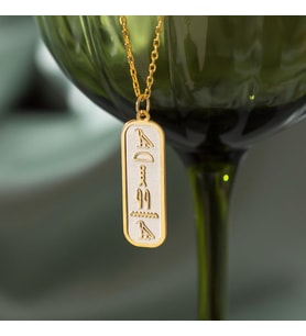 Kişiye Özel Şık Mısır Hiyeroglif İsim Kolye 925K Gümüş (Gold)