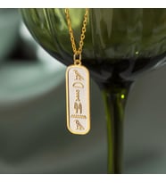 Kişiye Özel Şık Mısır Hiyeroglif İsim Kolye 925K Gümüş (Gold)