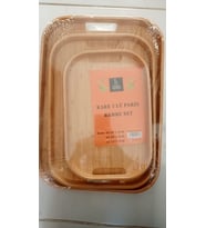 3 LÜ DİKDÖRTGEN BAMBU TEPSİ