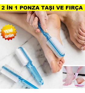 2'si 1 Arada Ayak Fırçası Ve Ponza Taşı İle Ayaklardaki Ölü Deriyi Temizleme Tırnak Fırçası, Ayak Ovma Fırçası Ayak Törpüsü