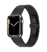 Apple Watch Ultra 49mm Uyumlu Kordon Metal Paslanmaz Klipsli KRD-79 Kayış (Siyah)