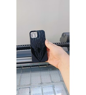 iPhone 12 Mini Siyah Örümcek Ağı Lansman Telefon Kılıfı (Standart)