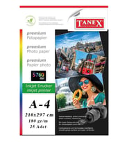 Fotoğraf Baskı Kağıdı A-4 180 Gr/m2 25'li 1 Paket A4 Fotoğraf Kağıdı Ofis Ve Ev Tipi Mürekkepli Yazıcılar İçin (Beyaz)