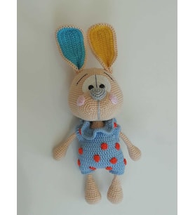 Benekli Tavşan Amigurumi Organik Oyuncak