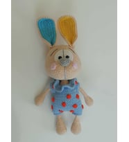 Benekli Tavşan Amigurumi Organik Oyuncak