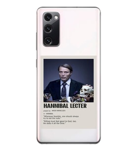 Samsung Galaxy S20 FE Uyumlu Hannibal Lecter Minimalist Poster Desenli Şeffaf Telefon Kılıfı