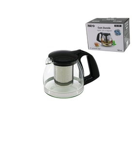 700ML CAM DEMLİK ÇELİK SÜZGEÇLİ - PLASTİK KULP - KAPAK - KROM ÇERÇEVE (Standart)