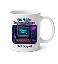 İnternet Kafe Temalı Nostaljik Baskılı Kupa Bardak Retro Gamer Hediye
