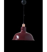 Retro Metal Bordo Bakır Duylu Dekoratif Ruktik Tekli Sarkıt Kafe Mutfak Aydınlatma Çap:30 cm
