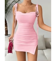 Pembe Fantezi Clup Elbisesi 5034