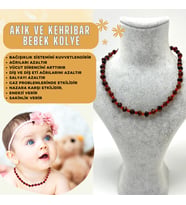 SERTİFİKALI BEBEK AKİK ve KEHRİBAR KOLYE 35 CM UNİSEX