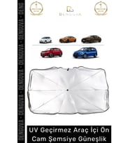 #CamGüneşlik Titanyum Gümüş Kaplı UV Koruyucu Isı Yalıtımlı Katlanır Araç Ön Cam Şemsiye Güneşlik