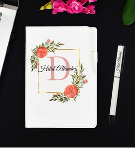 Anneme Doğumgünü Hediyesi Kişiye Özel Defter ve Kalem Seti