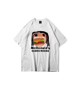 Trendiz Unisex Mc Hamburger Travis Scott Beyaz Tshirt