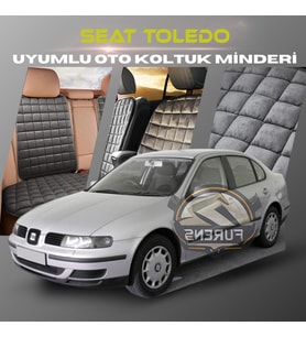 Seat Toledo Antrasit Renk Tay Tüyü Cepli & Terletmez Sırtlı Oto Koltuk Minder Seti - Koltuk Koruma Kılıfı (ÖN & ARKA TAM SET)