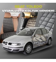 Seat Toledo Antrasit Renk Tay Tüyü Cepli & Terletmez Sırtlı Oto Koltuk Minder Seti - Koltuk Koruma Kılıfı (ÖN & ARKA TAM SET)