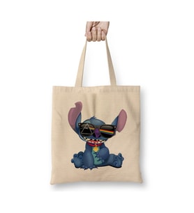 Dark Side Of Stitch Lilo And Stitch Beyaz Bez Çanta Uzun Saplı Alışveriş Çantası Plaj Çantası