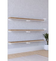 100 Cm 3lü Safir Meşe Mdf Uçan Duvar Rafı Gizli Bağlantı Kitaplık