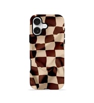 iPhone 16 Plus Vorian Çift Katmanlı Kılıf Mocha Melt Checker