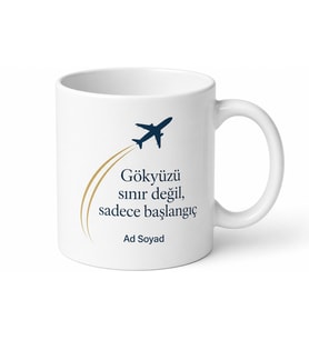 Kabin Memuruna Özel Kupa Bardak Kabin Memuru Hediye Porselen Kupa