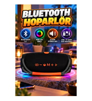 RGB LED Işıklı Bluetooth 5.1 Kablosuz Hoparlör – 2x10W Stereo Ses USB, TF Kart ve AUX Destekli
