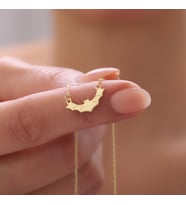 925 Ayar Gümüş Halloween Cadılar Bayramı Yarasa Kolye (Gold)