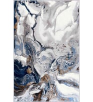 Eliana Home Baskılı, Yıkanabilir Kaymaz Taban Salon Halısı LNA0416 100x150 cm (Mavi)
