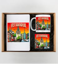 İstanbul Tasarımlı Defter,Kupa Ve Bardak Altlığı Seti