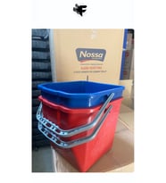 2'li 25 Litre Temizlik Arabası ve Yedek Kovası Kırmızı ve Mavi Set