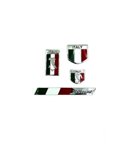 Etiketçilere Özel 4'lü Set ITALY Motosports Arma Alüminyum Sticker