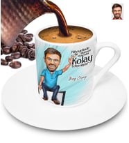 Nihayetinde Mühendis Kolay Yetişmiyor Kişiye Özel Karikatürlü Türk Kahvesi Fincanı (Beyaz)