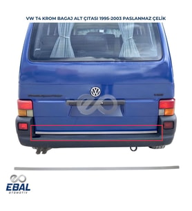 Vw T4 Multivan Caravelle Krom Bagaj Alt Çıtası 1995-2003 Paslanmaz Çelik (Gümüş)