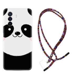 Huawei Nova Y70 Y90 Nova 9 SE  Kılıf Boyun Asklı Rasta Silikon Sevimli Panda 1794