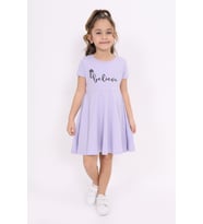 Toontoy Kız Çocuk  Believe Baskılı Elbise (Mavi)
