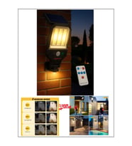 Kumandalı Solar Bahçe Lambası 700 Lümen, 3 COB LED, Güneş Enerjili Sensörlü Dış Mekan Aydınlatma