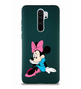 Xiaomi Redmi Note 8 Pro Soft Premier Kapak Minnie Mouse-E Tasarımlı Silikon Kılıf - Yeşil (Şeffaf)