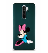 Xiaomi Redmi Note 8 Pro Soft Premier Kapak Minnie Mouse-E Tasarımlı Silikon Kılıf - Yeşil (Şeffaf)
